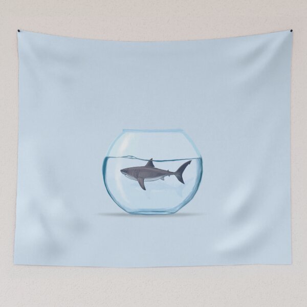 Item preview, Tiny Shark in A Fish Bowl designed and sold by Whimsy-Wildlife.
