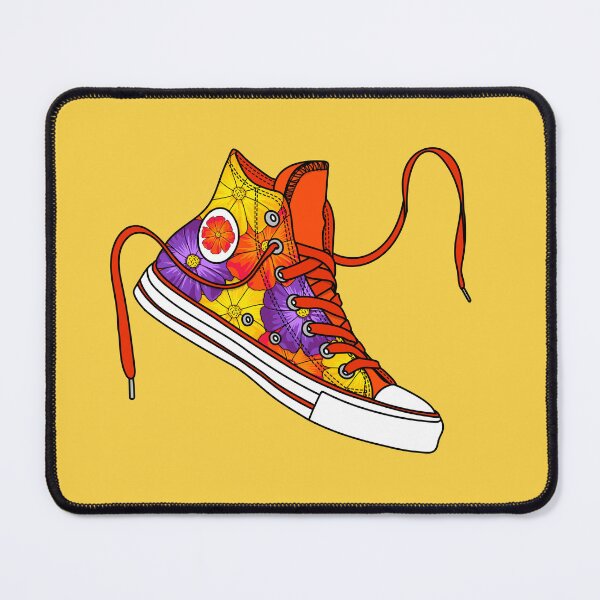 Item preview, Flower pattern red, yellow & purple high tops designed and sold by MickeyEdwards.