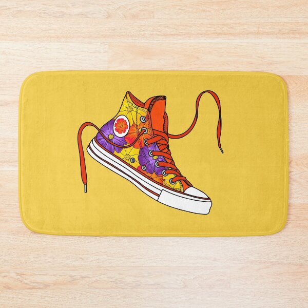 Item preview, Flower pattern red, yellow & purple high tops designed and sold by MickeyEdwards.