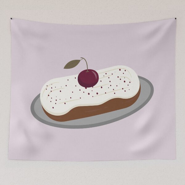 Item preview, Flat Design Illustration with Cherry Eclair designed and sold by AlginaPugachova.