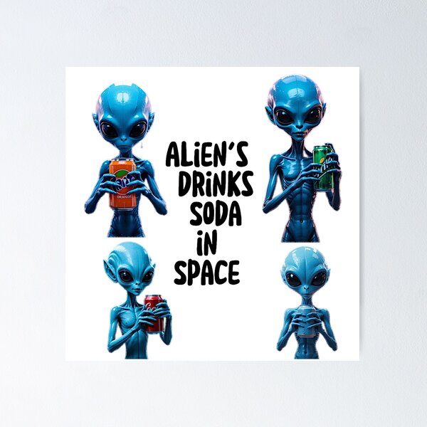Item preview, Blue Alien's Drinks Soda In Space designed and sold by KriticalDesigns.