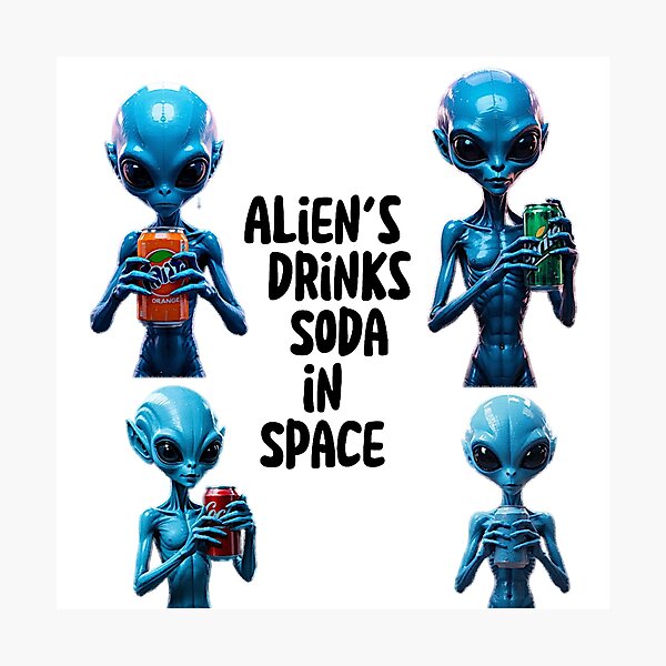 Item preview, Blue Alien's Drinks Soda In Space designed and sold by KriticalDesigns.