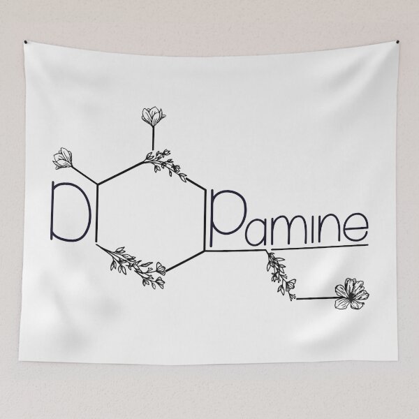 Item preview, Dopamine molecule floral neurotrasmitter dopamine text designed and sold by Szkicerka.
