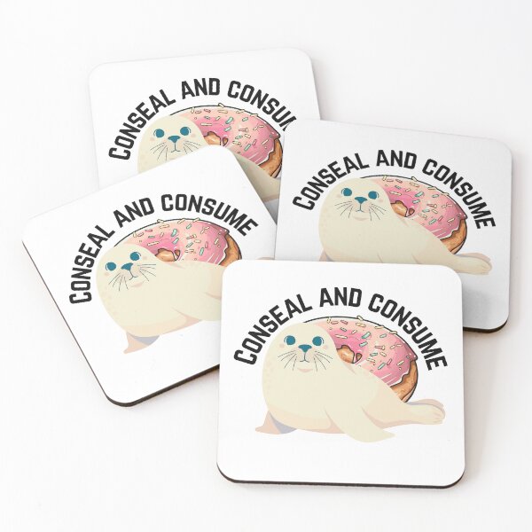 Item preview, Conceal and consume the doughnut or donut cute seal retro designed and sold by ClickATee Store .