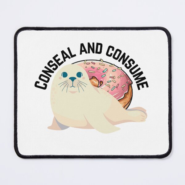 Item preview, Conceal and consume the doughnut or donut cute seal retro designed and sold by ClickATee Store .