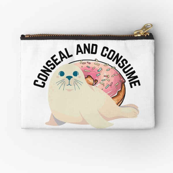 Item preview, Conceal and consume the doughnut or donut cute seal retro designed and sold by ClickATee Store .