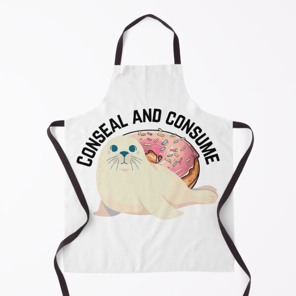 Artikelvorschau, Verstecken und konsumieren Sie den Donut oder Donut süße Robbe Retro entworfen und verkauft von ClickATee Store .