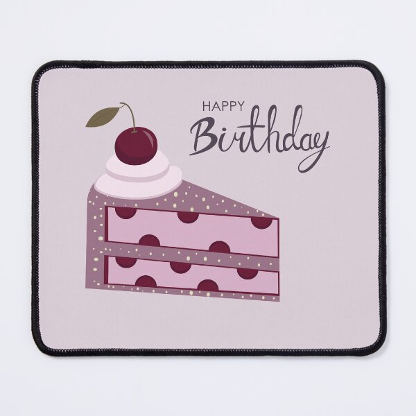 Item preview, Happy Birthday card design with Slice of Cherry Cake designed and sold by AlginaPugachova.
