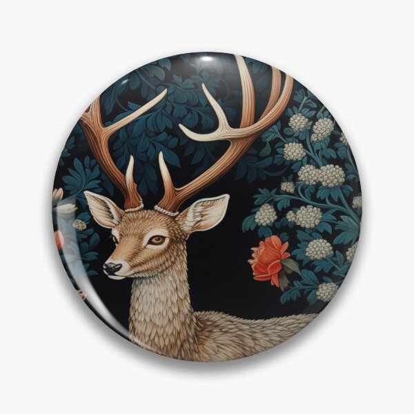 Item preview, William Morris Deer – Woodland Elegance in Bloom designed and sold by MidCenturyStore.