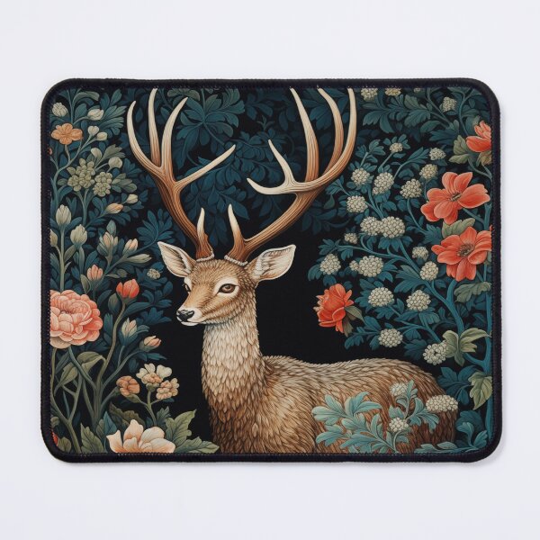 Item preview, William Morris Deer – Woodland Elegance in Bloom designed and sold by MidCenturyStore.