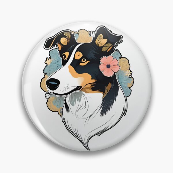Item preview, Floral Silhouette of a Smooth Collie designed and sold by GoodyPaws.