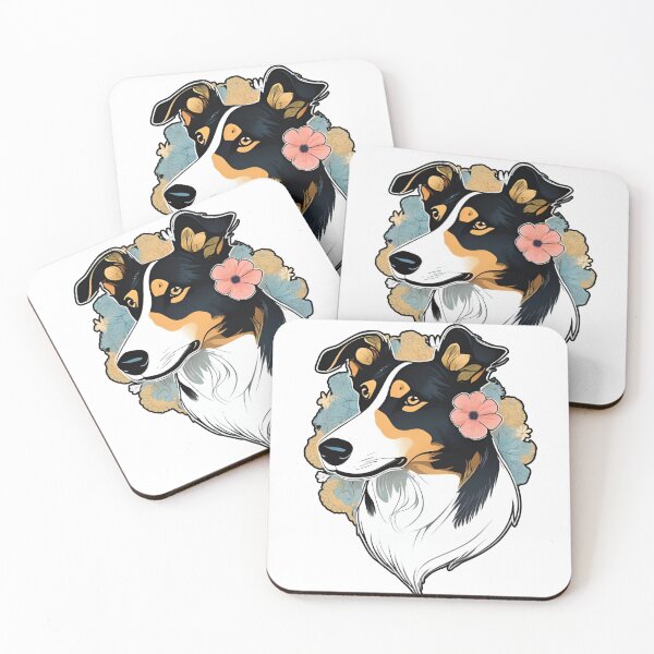 Item preview, Floral Silhouette of a Smooth Collie designed and sold by GoodyPaws.