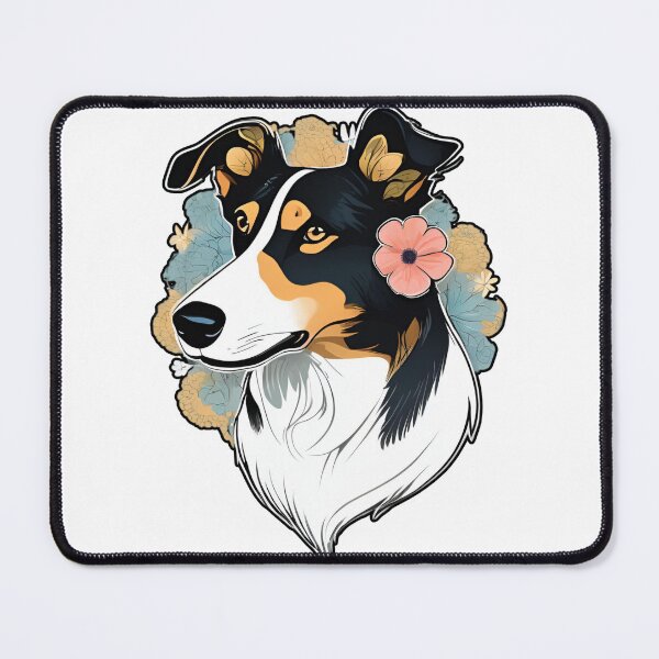Item preview, Floral Silhouette of a Smooth Collie designed and sold by GoodyPaws.