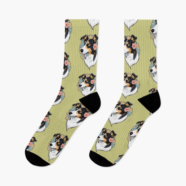 Item preview, Floral Silhouette of a Smooth Collie designed and sold by GoodyPaws.