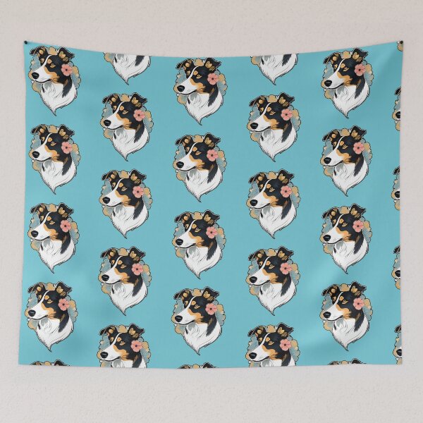 Item preview, Floral Silhouette of a Smooth Collie designed and sold by GoodyPaws.