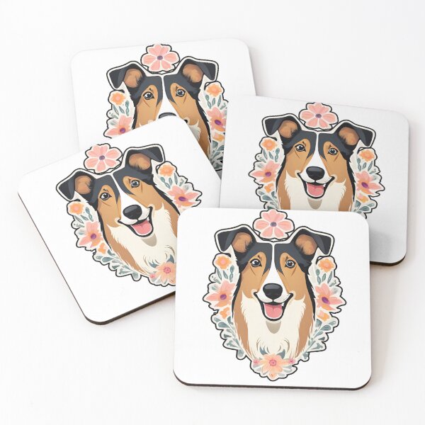Item preview,  Floral Silhouette of a Smooth Collie designed and sold by GoodyPaws.