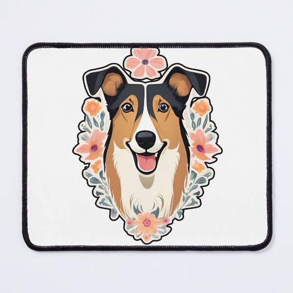 Item preview,  Floral Silhouette of a Smooth Collie designed and sold by GoodyPaws.