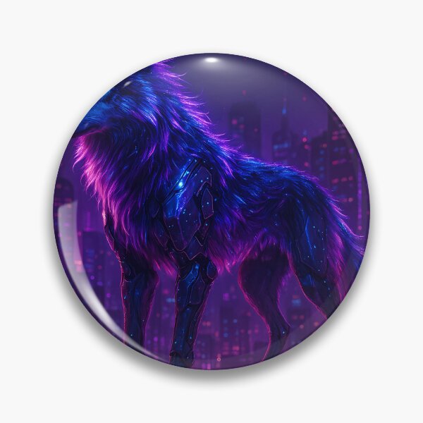 Item preview, Cyberpunk Wolf – Neon Glow Artwork designed and sold by Pixel Paws & Plays.