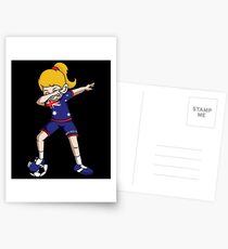 Australia Dabbing Soccer Girl With Soccer Ball And National Team Flag Football Fan Design Postcards