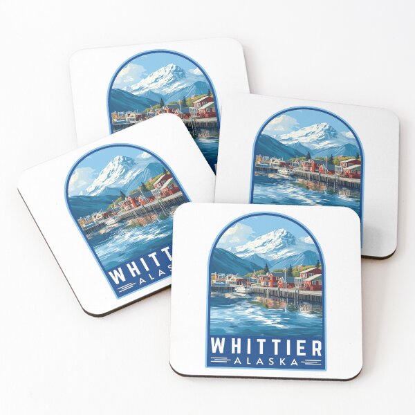 Item preview, Whittier in Alaska, USA Vintage Travel Art Emblem designed and sold by MaateoDesign.