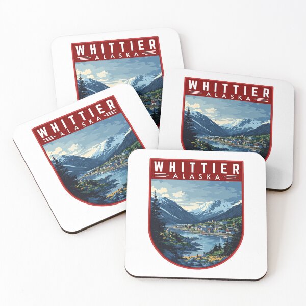 Item preview, Whittier in Alaska, USA Vintage Travel Art Badge designed and sold by MaateoDesign.