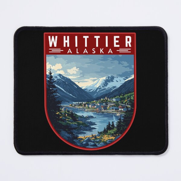 Item preview, Whittier in Alaska, USA Vintage Travel Art Badge designed and sold by MaateoDesign.
