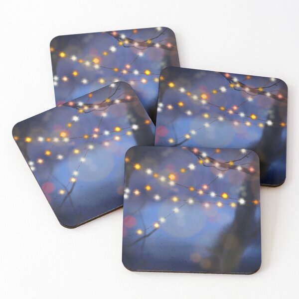Item preview, Procreate drawn lights on a blue background – Festive, warm atmosphere for Christmas and more designed and sold by Nadja Leutloff.