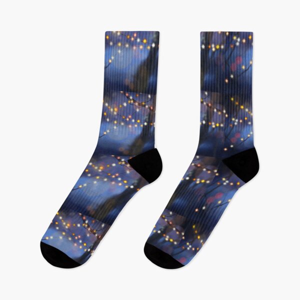 Item preview, Procreate drawn lights on a blue background – Festive, warm atmosphere for Christmas and more designed and sold by Nadja Leutloff.
