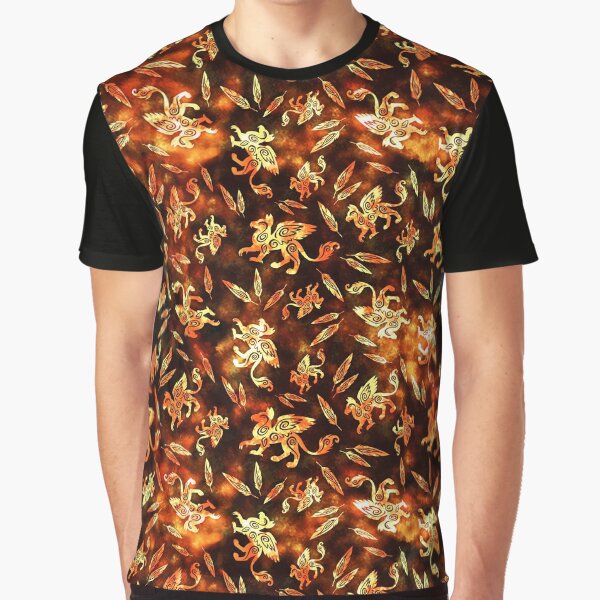 Gryphon Batik - Earth Tones Graphic T-Shirt
