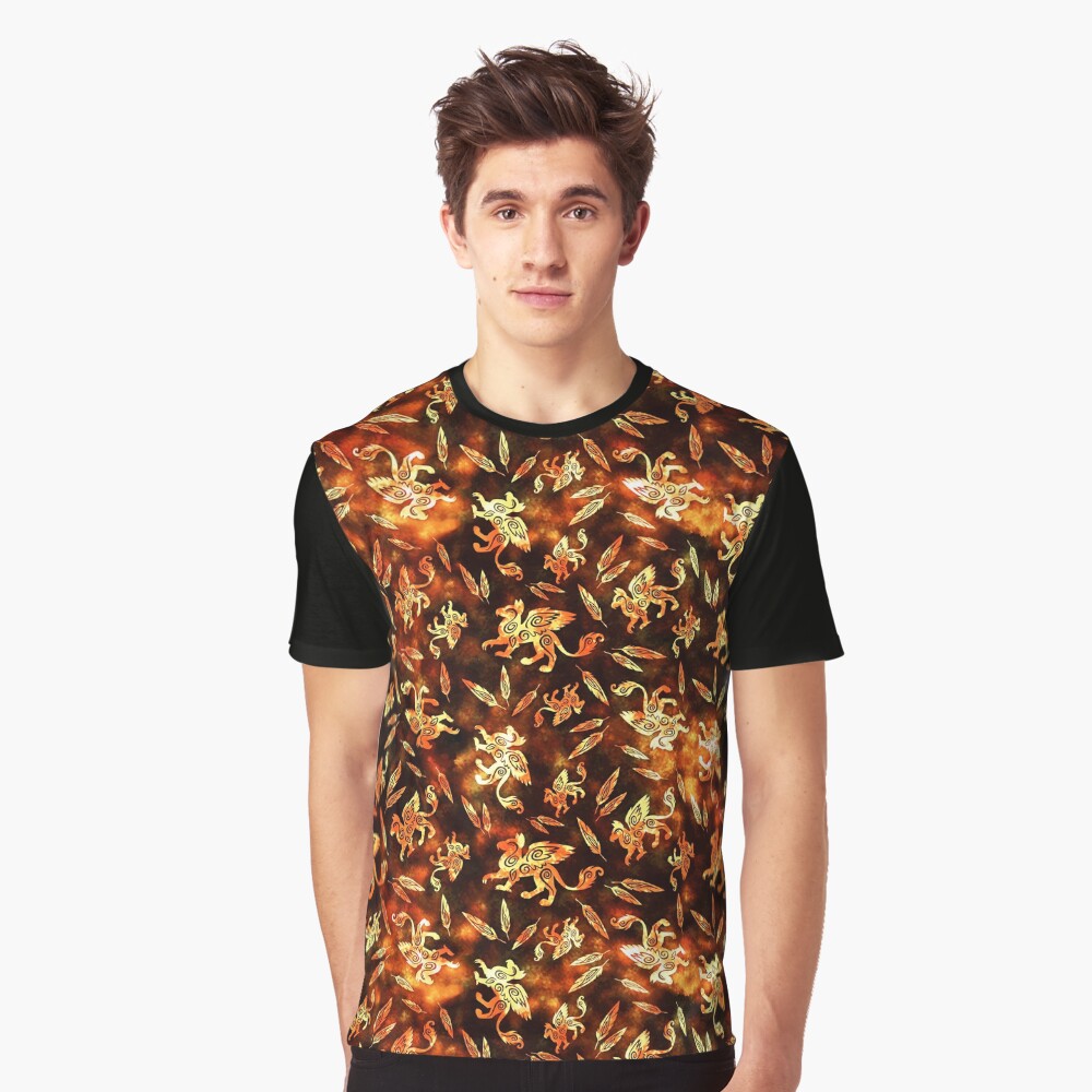 Gryphon Batik - Earth Tones Graphic T-Shirt