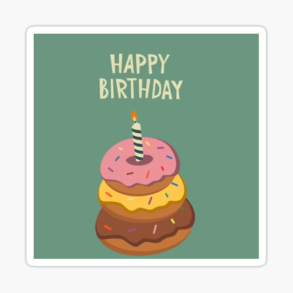Artikel-Vorschau von Alles Gute zum Geburtstag mit Donuts und Kerze, designt und verkauft von AlginaPugachova.