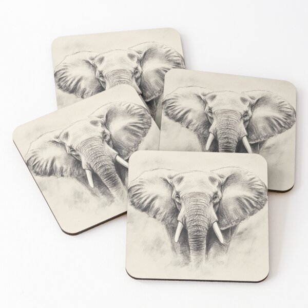 Item preview, Realistic Elephants pencil drawing designed and sold by Pencil-Art.