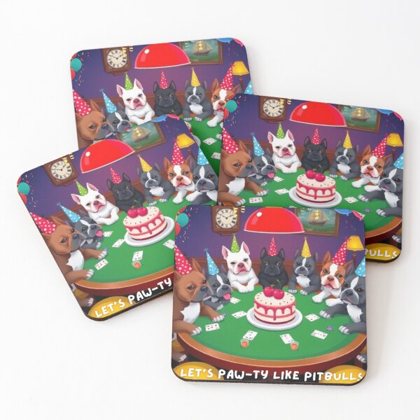 Item preview, Funny Pitbull Poker Party - Cherry Birthday Dogs Playing Poker designed and sold by Sarcasm HQ.