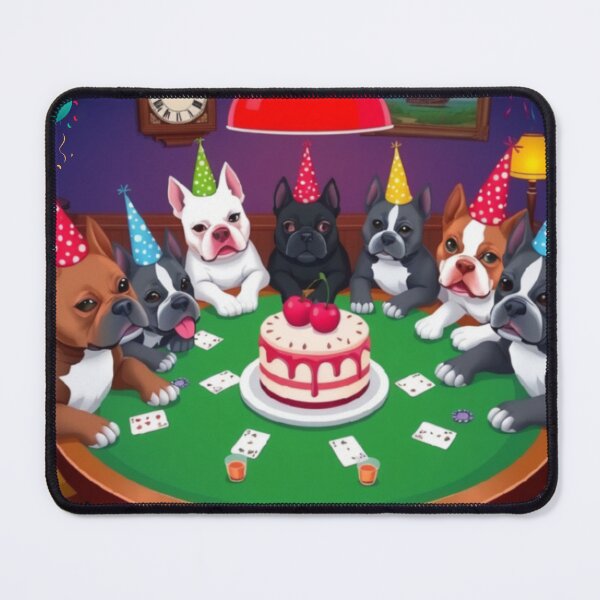 Item preview, Funny Pitbull Poker Party - Cherry Birthday Dogs Playing Poker designed and sold by Sarcasm HQ.