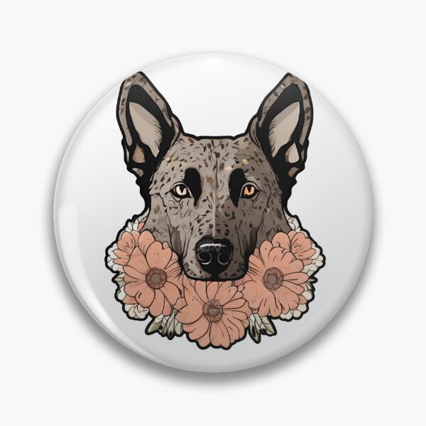 Item preview, Floral Silhouette of a Dutch Shepherd designed and sold by GoodyPaws.