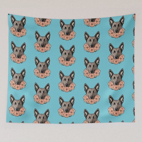 Item preview, Floral Silhouette of a Dutch Shepherd designed and sold by GoodyPaws.