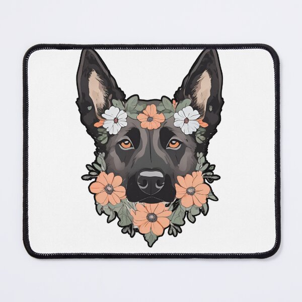 Item preview, Floral Silhouette of a Dutch Shepherd designed and sold by GoodyPaws.
