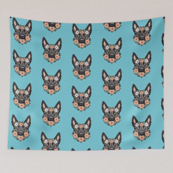 Item preview, Floral Silhouette of a Dutch Shepherd designed and sold by GoodyPaws.