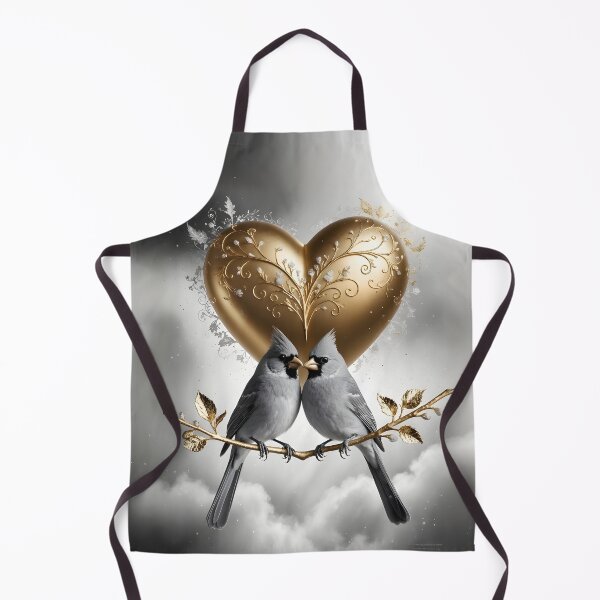 Item preview, Romantic Golden Heart with Cardinals - Elegant Nature Design by LaLi Designs designed and sold by LaLi-Designs.