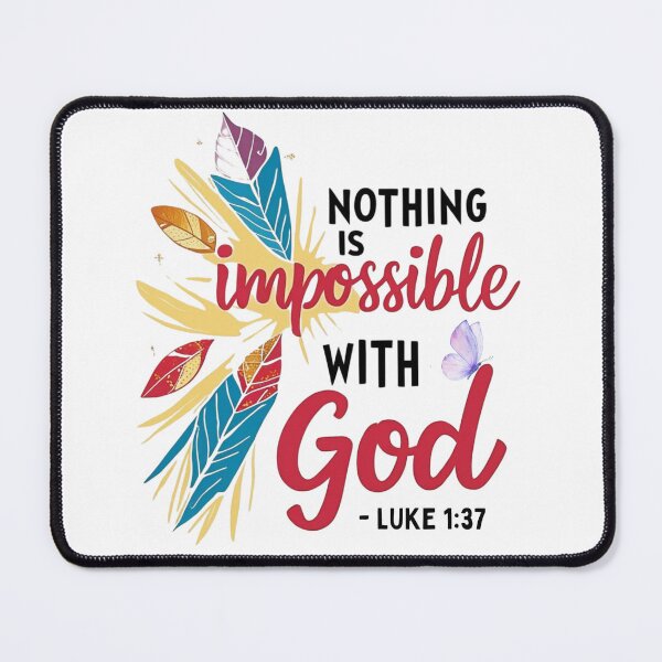 Item preview, Nothing is impossible with God, Luke 1:37 designed and sold by Faithloveshop.