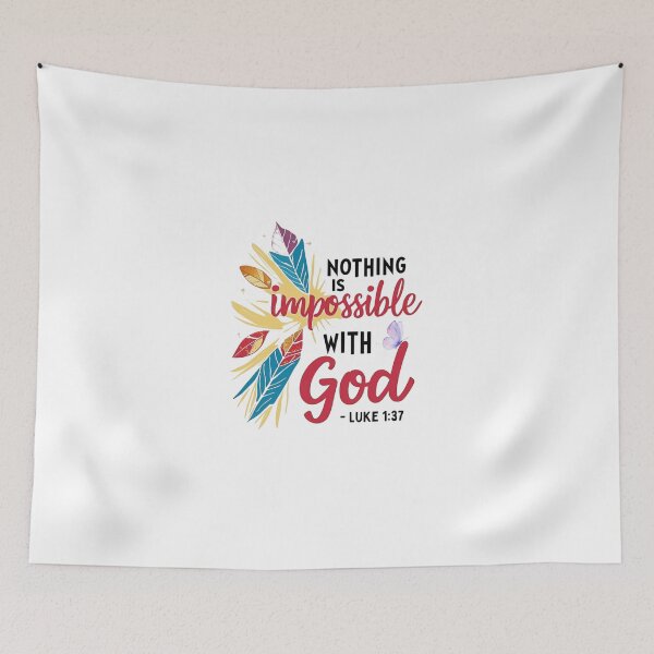 Item preview, Nothing is impossible with God, Luke 1:37 designed and sold by Faithloveshop.