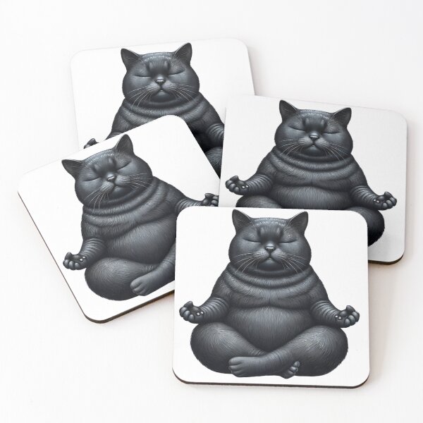 Item preview, Zen Chubby Black Cat T-Shirt – Funny Meditating Kitty Yoga Pose Design for Mindful Cat Lovers designed and sold by teetomorrow83.