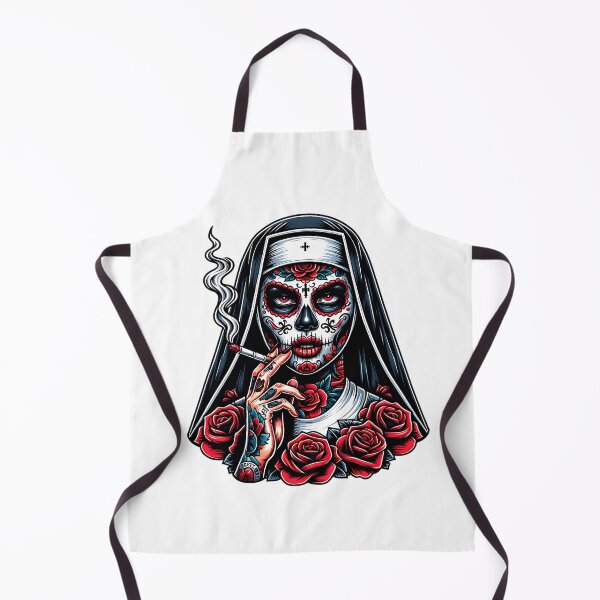 Item preview, Sinister Sugar Skull Nun with Roses designed and sold by yasarstore.