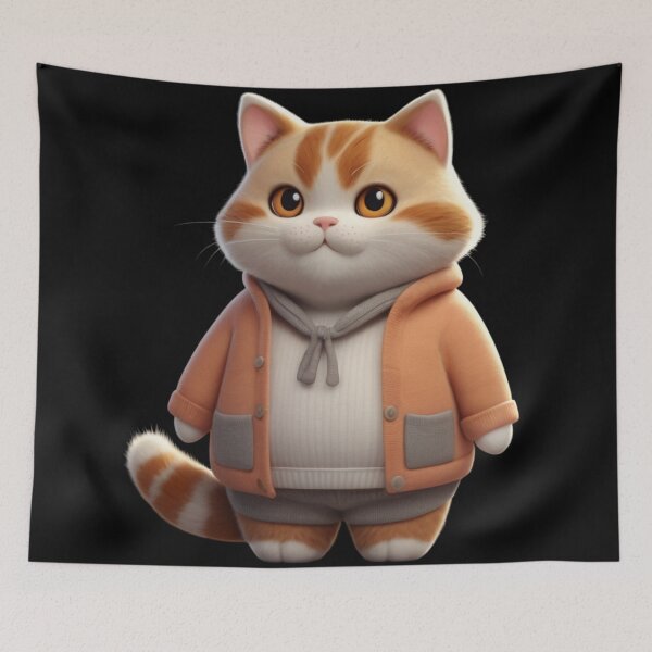 Item preview, Cute Chubby Cat in a Cozy Outfit – Stylish & Adorable Look designed and sold by Life is cat.
