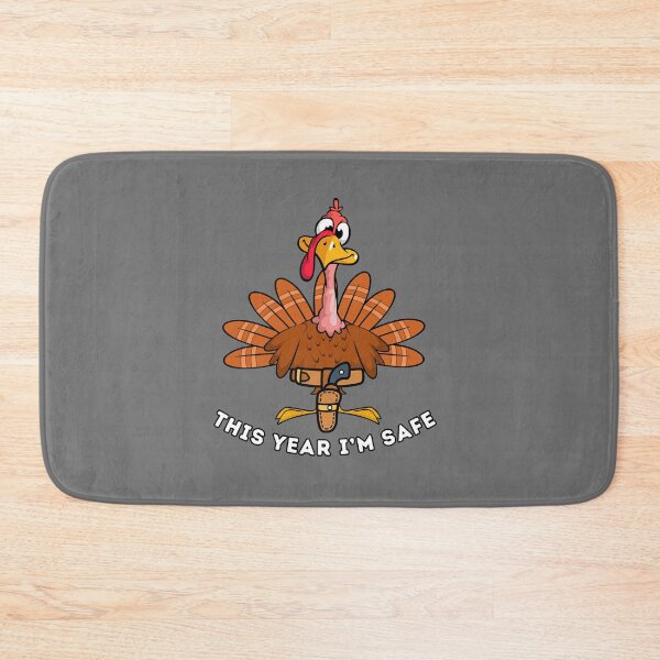 Item preview, Turkey with a gun, saying - This year I'm safe designed and sold by Hope-it-fits.