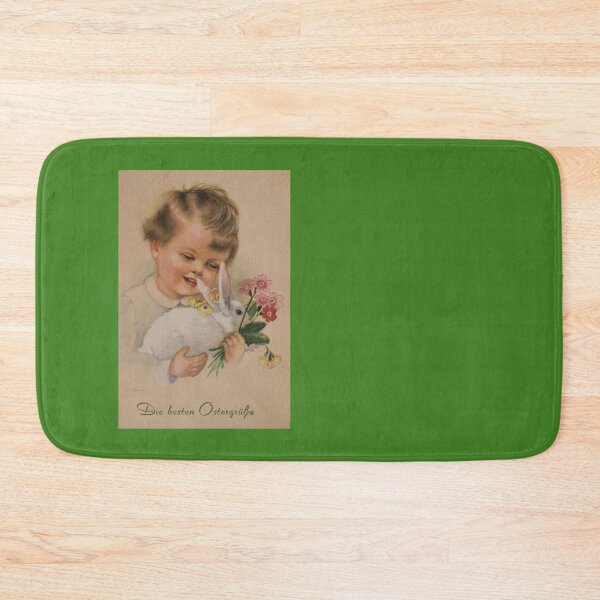 Item preview, Art by Mike Watercolor painted and digitally edited, Happy Easter, child with flowers and rabbits designed and sold by allartbymike.