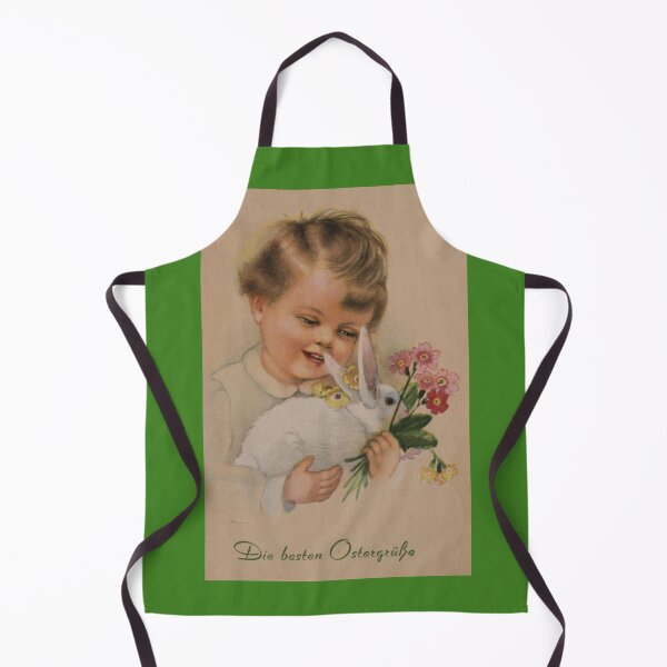 Item preview, Art by Mike Watercolor painted and digitally edited, Happy Easter, child with flowers and rabbits designed and sold by allartbymike.