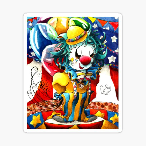 Happy Circus Clown Sticker