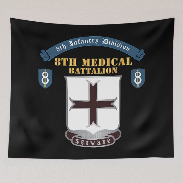Item preview, 8th Medical Battalion, 8th Infantry Division Scroll - DUI  X 300 designed and sold by Military Insignia Products.