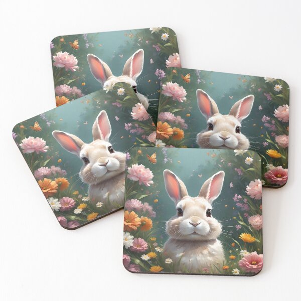 Item preview, A bunny surrounded with a flowers designed and sold by Jasna Dragun.